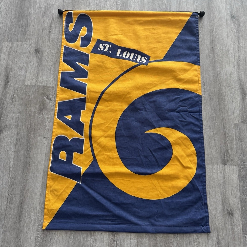 Vintage ST. LOUIS RAMS Official NFL 27x37 Outdoor House Flag Banner